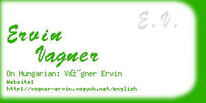 ervin vagner business card